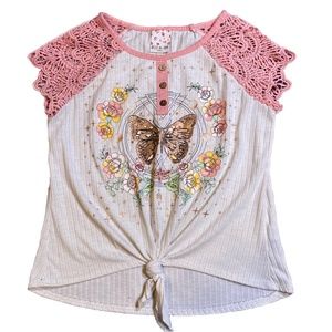 Front tie butterfly top